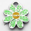 Zinc Alloy Enamel Pendant, Flower 21x24mm, Sold by PC