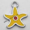 Zinc Alloy Enamel Pendant, Star 16x19mm, Sold by PC