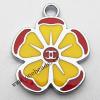 Zinc Alloy Enamel Pendant, Flower 20x24mm, Sold by PC