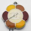 Zinc Alloy Enamel Pendant, Flower 20x22mm, Sold by PC