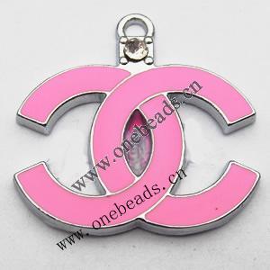 Zinc Alloy Enamel Pendant, 25x25mm, Sold by PC