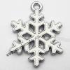 Zinc Alloy Enamel Pendant, Snowflake 19x25mm, Sold by PC