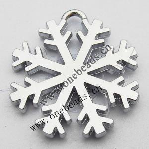 Zinc Alloy Enamel Pendant, Snowflake 18x20mm, Sold by PC