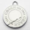 Zinc Alloy Enamel Pendant, Flat Round 20x24mm, Sold by PC