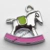 Zinc Alloy Enamel Pendant, Horse 19x21mm, Sold by PC