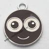 Zinc Alloy Enamel Pendant, Flat Round 17x22mm, Sold by PC