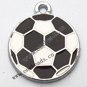 Zinc Alloy Enamel Pendant, Flat Round 19x23mm, Sold by PC