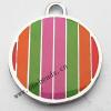 Zinc Alloy Enamel Pendant, Flat Round 20x21mm, Sold by PC