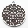 Zinc Alloy Enamel Pendant, Flat Round 26x30mm, Sold by PC