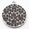 Zinc Alloy Enamel Pendant, Flat Round 26x30mm, Sold by PC