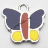 Zinc Alloy Enamel Pendant, Butterfly 22x20mm, Sold by PC