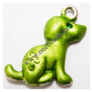 Pendant, Nickel-Free & Lead-Free Zinc Alloy Jewelry Findings, Dog 14x20mm, Sold by PC 
