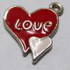 Pendant, Nickel-Free & Lead-Free Zinc Alloy Jewelry Findings, heart with love 19x21mm, Sold by PC 