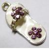 Pendant with Crystal, Nickel-Free & Lead-Free Zinc Alloy Jewelry Findings, Shoes 12x34mm, Sold by PC 