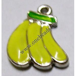 Pendant, Nickel-Free & Lead-Free Zinc Alloy Jewelry Findings, Banana 16x20mm, Sold by PC 