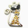 Pendant with Crystal, Nickel-Free & Lead-Free Zinc Alloy Jewelry Findings, Fox 18x27mm, Sold by PC 