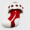 Pendant with Crystal, Nickel-Free & Lead-Free Zinc Alloy Jewelry Findings, Red boot 13x21mm, Sold by PC 