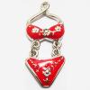 Pendant with Crystal, Nickel-Free & Lead-Free Zinc Alloy Jewelry Findings, Bra 18x39mm, Sold by PC 