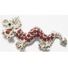 Pendant with Crystal, Nickel-Free & Lead-Free Zinc Alloy Jewelry Findings, Dragon 17x41mm, Sold by PC 