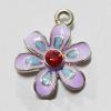 Pendant, Nickel-Free & Lead-Free Zinc Alloy Jewelry Findings, Flower,18x26mm, Sold by PC 