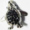 Pendant with Crystal, Nickel-Free & Lead-Free Zinc Alloy Jewelry Findings, Penguin,24x29mm, Sold by PC 