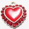Pendant with Crystal, Nickel-Free & Lead-Free Zinc Alloy Jewelry Findings, Cordiform ,20x22mm, Sold by PC 