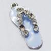 Pendant with Crystal, Nickel-Free & Lead-Free Zinc Alloy Jewelry Findings, Shoes,12x31mm, Sold by PC 