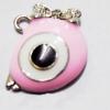 Pendant with Crystal, Nickel-Free & Lead-Free Zinc Alloy Jewelry Findings, Eye,21x17mm, Sold by PC 