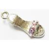 Pendant with Crystal, Nickel-Free & Lead-Free Zinc Alloy Jewelry Findings, Shoes,8x26mm, Sold by PC 