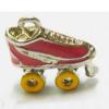 Pendant with Crystal, Nickel-Free & Lead-Free Zinc Alloy Jewelry Findings, Ice skates,16x18mm, Sold by PC 