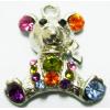 Pendant with Crystal, Nickel-Free & Lead-Free Zinc Alloy Jewelry Findings, Bear,24x26mm, Sold by PC 