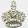 Pendant with Crystal, Lead-Free Zinc Alloy Jewelry Findings, Crown,24x29mm, Sold by PC