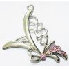 Pendant with Crystal, Nickel-Free & Lead-Free Zinc Alloy Jewelry Findings, 35x45mm, Sold by PC 