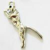 Pendant with Crystal, Nickel-Free & Lead-Free Zinc Alloy Jewelry Findings, Horse,10x35mm, Sold by PC 