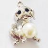 Pendant with Crystal, Nickel-Free & Lead-Free Zinc Alloy Jewelry Findings, Dog with ball,20x30mm, Sold by PC 