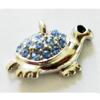 Pendant with Crystal, Nickel-Free & Lead-Free Zinc Alloy Jewelry Findings, Turtle,14x21mm, Sold by PC 