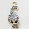 Pendant with Crystal, Nickel-Free & Lead-Free Zinc Alloy Jewelry Findings, Cat,11x24mm, Sold by PC 