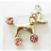 Pendant with Crystal, Nickel-Free & Lead-Free Zinc Alloy Jewelry Findings, Dog,16x22mm, Sold by PC 