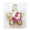 Pendant with Crystal, Nickel-Free & Lead-Free Zinc Alloy Jewelry Findings, Flower,16x19mm, Sold by PC 