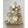 Pendant with Crystal, Nickel-Free & Lead-Free Zinc Alloy Jewelry Findings, little bear,14x20mm, Sold by PC 