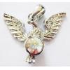 Pendant with Crystal, Nickel-Free & Lead-Free Zinc Alloy Jewelry Findings, Glede,16x33mm, Sold by PC 