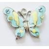 Pendant with Crystal, Nickel-Free & Lead-Free Zinc Alloy Jewelry Findings, Butterfly,19x27mm, Sold by PC 