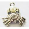 Pendant with Crystal, Nickel-Free & Lead-Free Zinc Alloy Jewelry Findings, Araneid,18x20mm, Sold by PC 