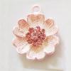Pendant with Crystal, Nickel-Free & Lead-Free Zinc Alloy Jewelry Findings, Flower,19mm, Sold by PC 