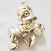 Pendant with Crystal, Nickel-Free & Lead-Free Zinc Alloy Jewelry Findings, Donald Duck,19x28mm, Sold by PC 