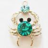Pendant with Crystal, Nickel-Free & Lead-Free Zinc Alloy Jewelry Findings, Spider,28x20mm, Sold by PC 