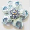 Pendant with Crystal, Nickel-Free & Lead-Free Zinc Alloy Jewelry Findings, Flower,19mm, Sold by PC 