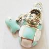 Pendant with Crystal, Nickel-Free & Lead-Free Zinc Alloy Jewelry Findings, Shoes,9x21mm, Sold by PC 