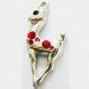 Pendant with Crystal, Nickel-Free & Lead-Free Zinc Alloy Jewelry Findings, Giraffe,13x30mm, Sold by PC 