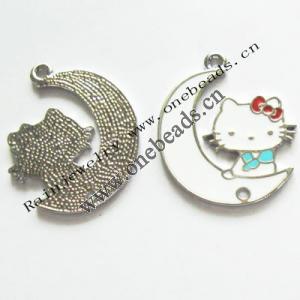 Zinc Alloy Enamel Pendant/Drop, 21x28mm, Sold by Bag